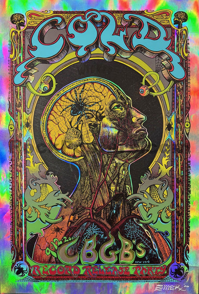AUCTION - Cold - New York City '00 - Foil  - Emek  - Excellent - SF Rock Posters & Collectibles
