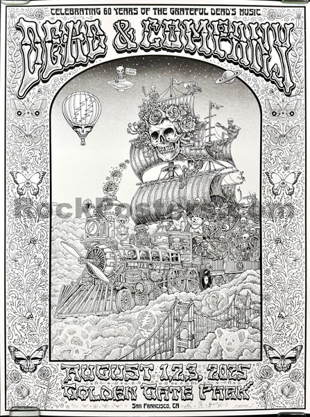 AUCTION - Dead & Company - San Francisco '25 - Keyline Black & White - Edition of 20 - Emek - Near Mint