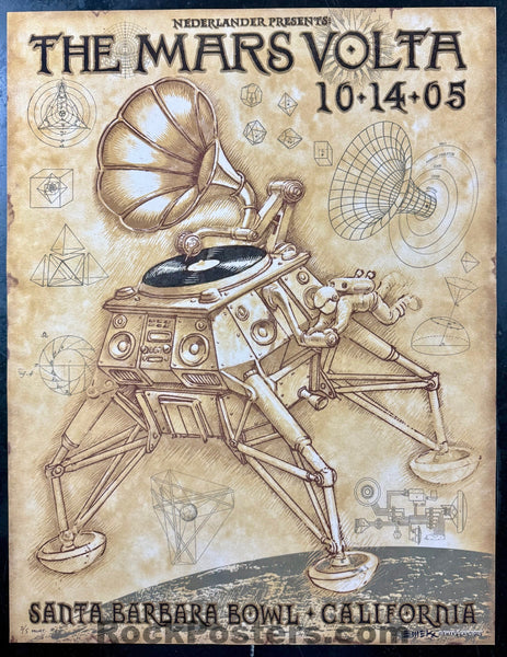 AUCTION - Mars Volta - Santa Barbara '05 - Cream Velvet Variant - Edition of 5 - Emek - Near Mint