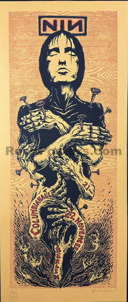 AUCTION - Nine Inch Nails - Berlin - 1999 Poster - Orange Variant - Emek - Near Mint - SF Rock Posters & Collectibles