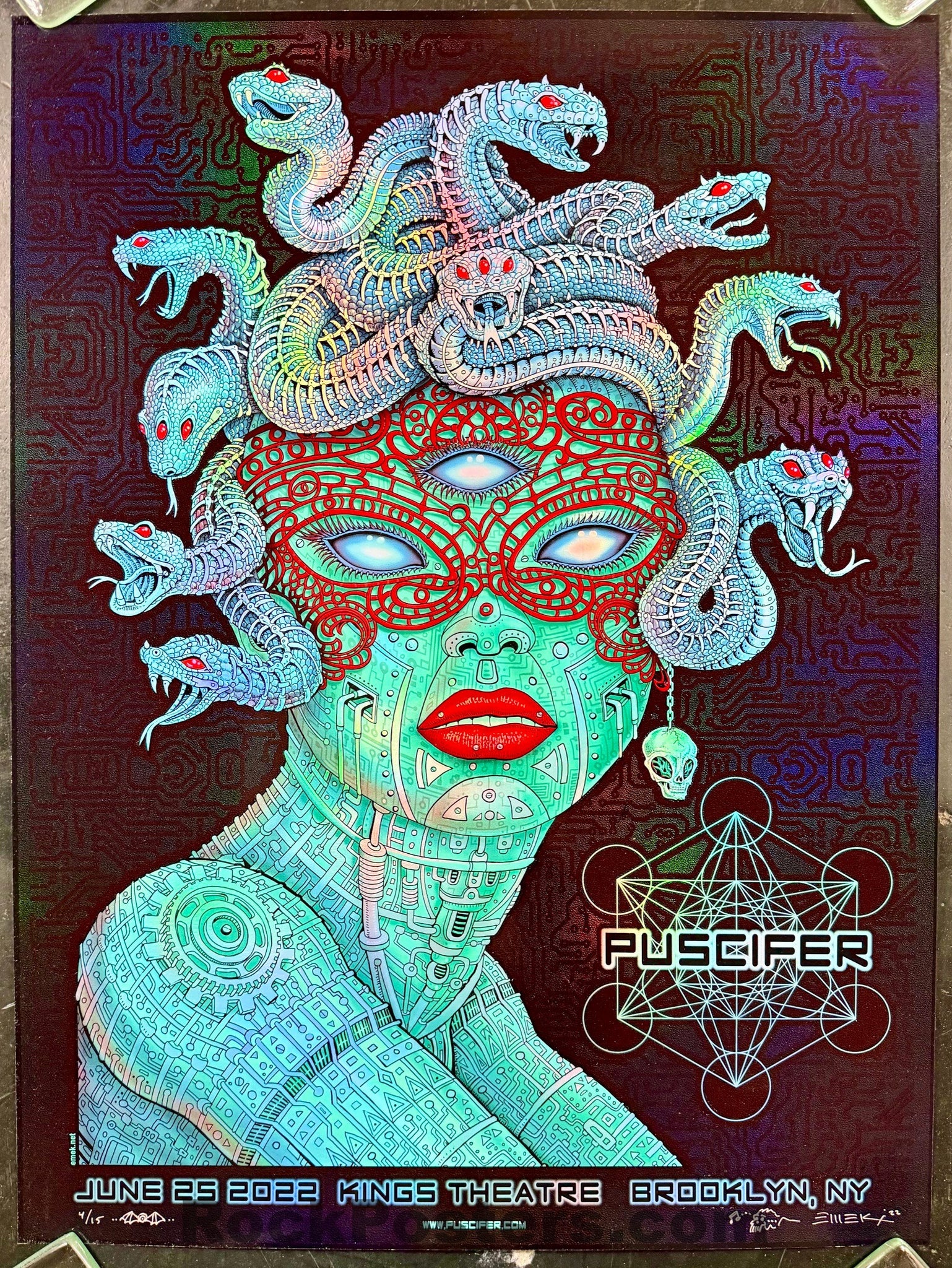 AUCTION - Puscifer - Brooklyn '22 - Green Foil Variant - Edition of 15 - Emek - Near Mint