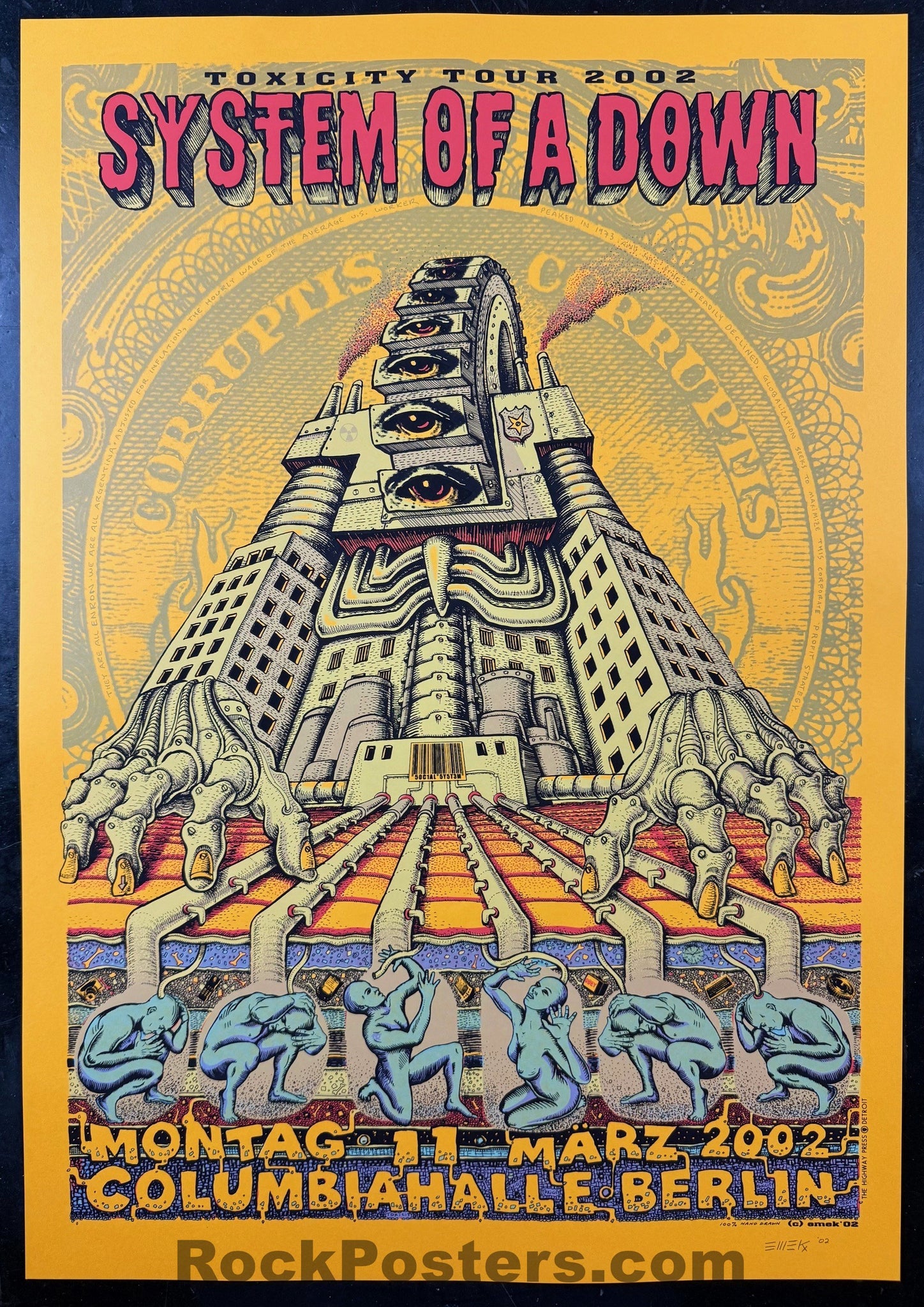 AUCTION - System of a Down - Berlin '02 - Yellow Variant Edition - Emek - Near Mint