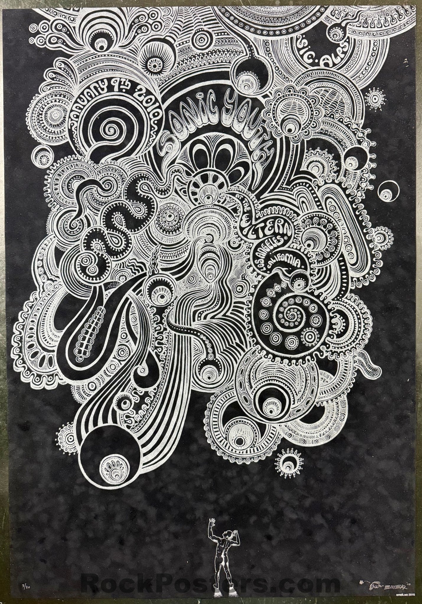 AUCTION - Sonic Youth - Los Angeles '10 - Black Velvet Variant - Edition of 20 - Emek - Near Mint