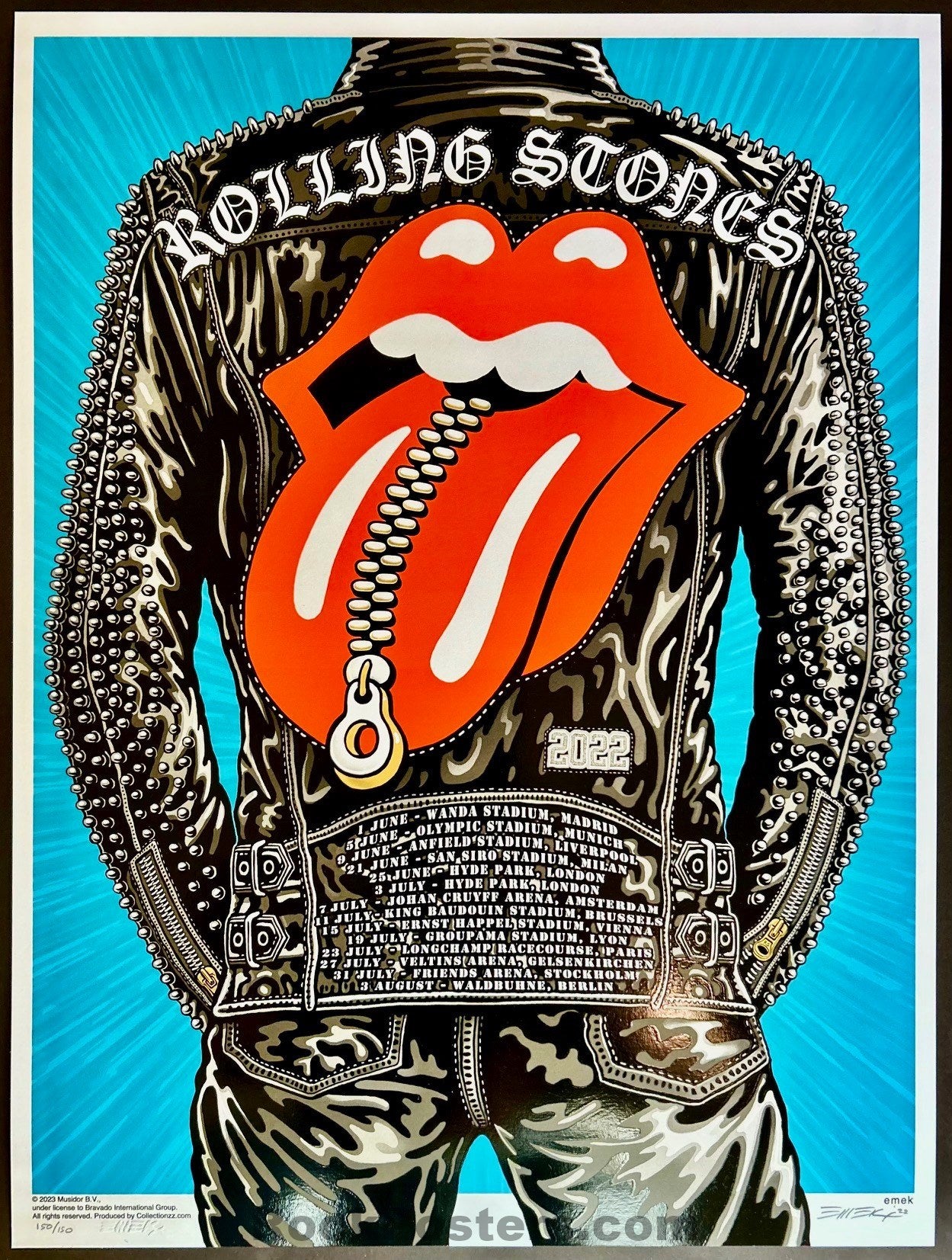 AUCTION - Rolling Stones - The Sixty Tour '22 - Multi Venue Silkscreen - Emek - Signed & Numbered - Mint