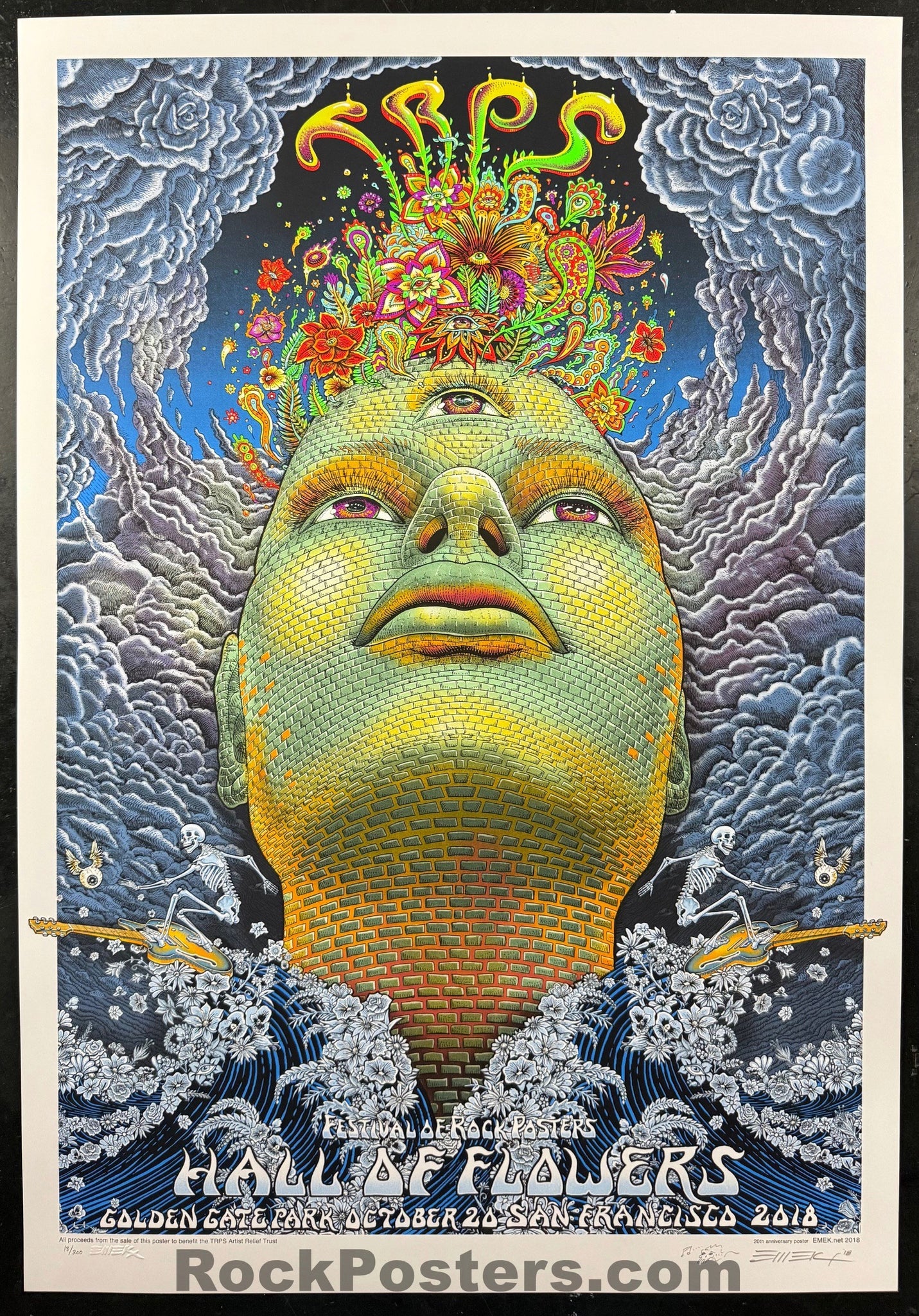 AUCTION - TRPS - The Rock Poster Society - San Francisco '18 - 1st Edition Silkscreen - Emek - Mint