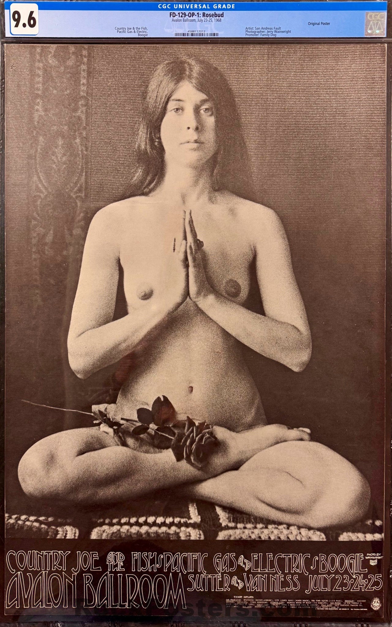 AUCTION - FD-129 - Country Joe & the Fish - 1968 Poster - Avalon Ballroom - CGC Graded 9.6