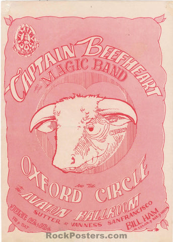 AUCTION - FD-13 - Captain Beefheart - Mouse & Kelley - 1966 Handbill - Avalon Ballroom - Excellent