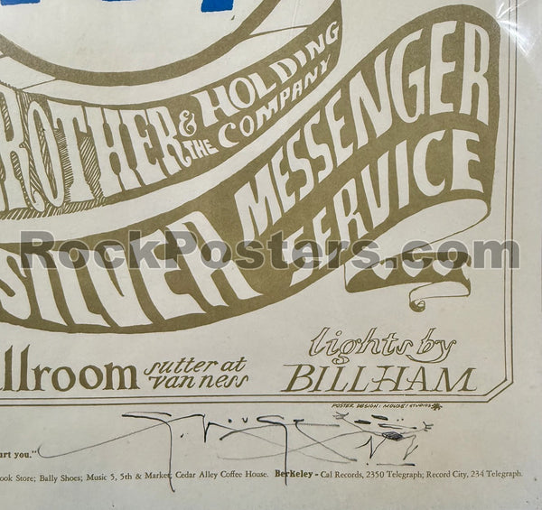 FD-14 - "Zig Zag Man" - Big Brother Janis Joplin -  Mouse Signed - 1966  Poster - Avalon Ballroom - CGC Graded 7.0