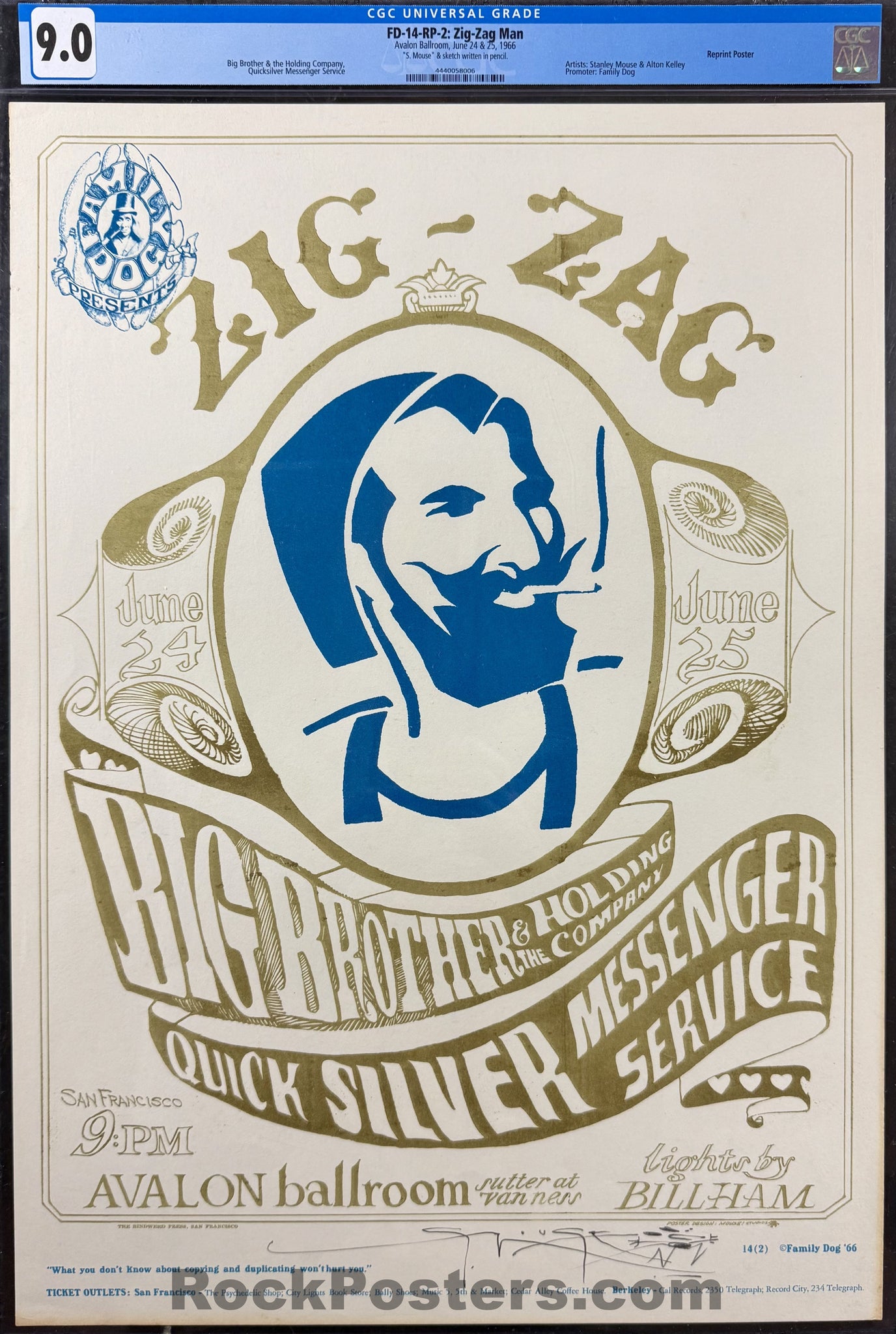 FD-14-RP-2 - Zig Zag Man - Big Brother Janis Joplin - Mouse Signed