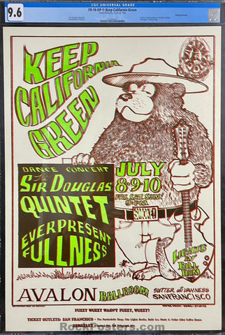 FD-16 - Sir Douglas Quintet - Mouse & Kelley - 1966 Poster - Avalon Ballroom - CGC Graded 9.6