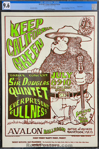 AUCTION - FD-16 - Sir Douglas Quintet - Mouse & Kelley - 1966 Poster - Avalon Ballroom - CGC Graded 9.6