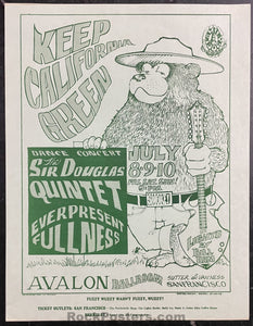 AUCTION - FD-16 - Smokey The Bear - Mouse & Kelley - 1966 Handbill - Avalon Ballroom - Near Mint