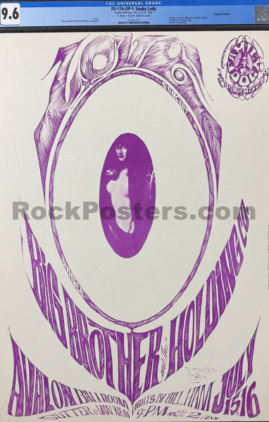 FD-17A - Love/Big Brother - Mouse Signed - 1966  Poster - Avalon Ballroom - CGC Graded 9.6