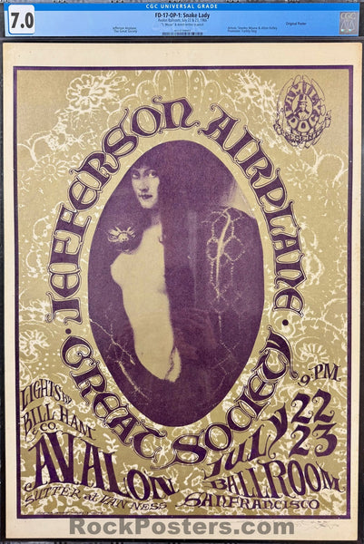 FD-17 - Jefferson Airplane -  Mouse Signed - 1966 Poster - Avalon Ballroom - CGC Graded 7.0