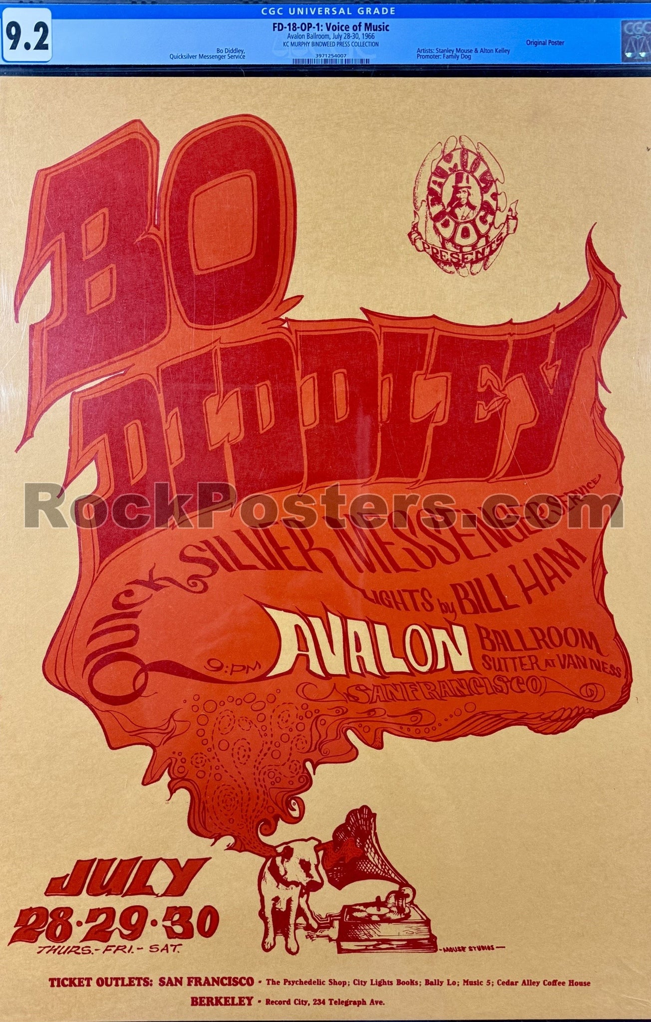FD-18 - Bo Diddley - Mouse & Kelley - 1966 Poster - Avalon