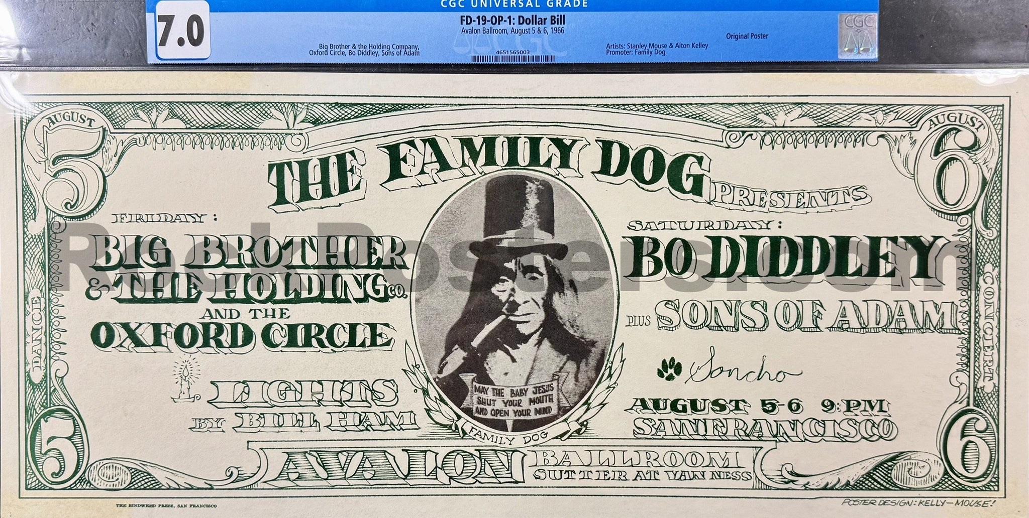 FD-19 - Big Brother Janis Joplin - Mouse & Kelley - 1966 Poster - Aval