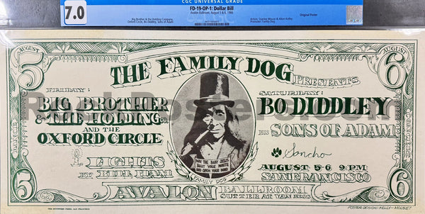 FD-19 - Big Brother Janis Joplin - Mouse & Kelley - 1966 Poster - Avalon Ballroom - CGC Graded 7.0