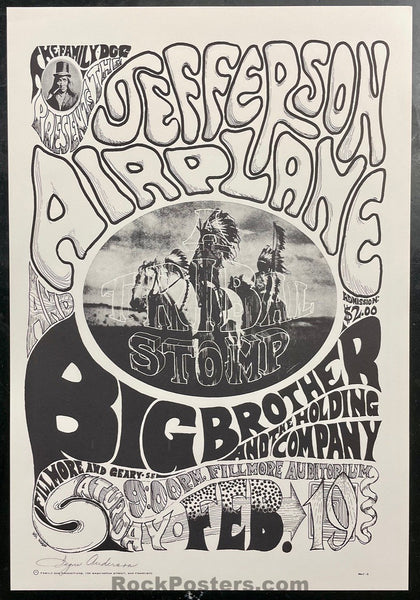 AUCTION - FD-1-RP-2 - Jefferson Airplane - Signe Anderson Signed - Wes Wilson - 1967 Poster -  Fillmore Auditorium - Near Mint