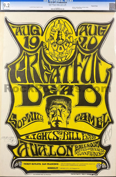 AUCTION -  FD-22 - Grateful Dead - Mouse & Kelley SIGNED - 1966 Poster - Avalon Ballroom - CGC Graded 9.2