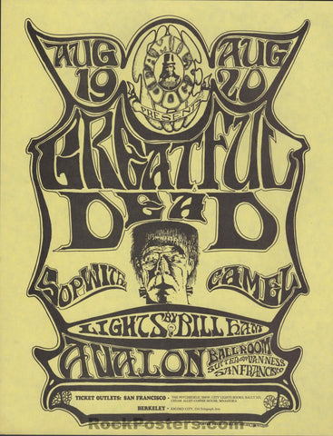 AUCTION - FD-22 - Grateful Dead - "Frankenstein" - Mouse & Kelley - 1966 Handbill - Near Mint Minus