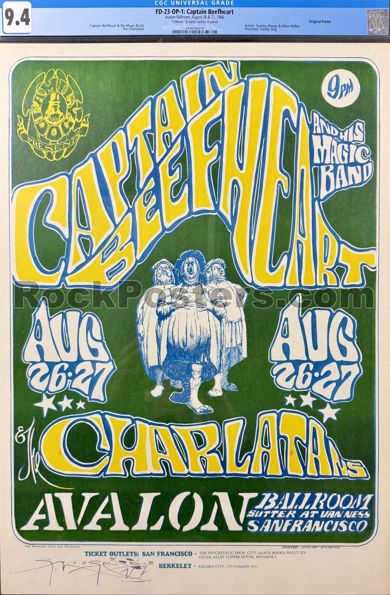 FD-23 - Captain Beefheart - Mouse Signed - 1966 Poster - Avalon