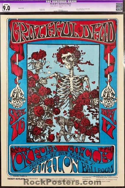FD-26 - Grateful Dead - Mouse & Kelley - 1966 Poster - Avalon Ballroom - CGC Graded 9.0