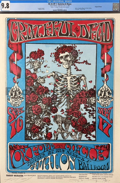 FD-26 - Grateful Dead - Mouse & Kelley SIGNED - 1966 Poster - Avalon Ballroom - CGC Graded 9.8 - SF Rock Posters & Collectibles
