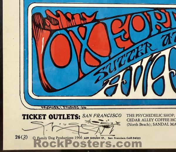FD-26-RP-3 - Grateful Dead - Mouse Signed - 1966 Poster - Avalon Ballroom - CGC Graded 9.2