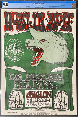 AUCTION -FD-27 - Howlin Wolf - Stanley Mouse Signed - 1966 Poster - Avalon Ballroom - CGC Graded 9.8