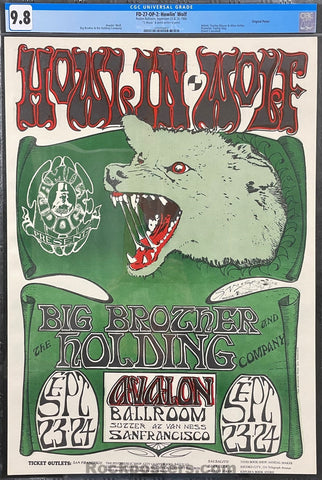 FD-27 - Howlin Wolf Janis Joplin - Mouse Signed - 1966 Poster - Avalon Ballroom - CGC Graded 9.8