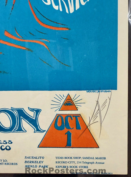AUCTION - FD-28 - 13th Floor Elevators - Alton Kelley Signed - 1966 Poster - Avalon Ballroom - CGC Graded 9.4