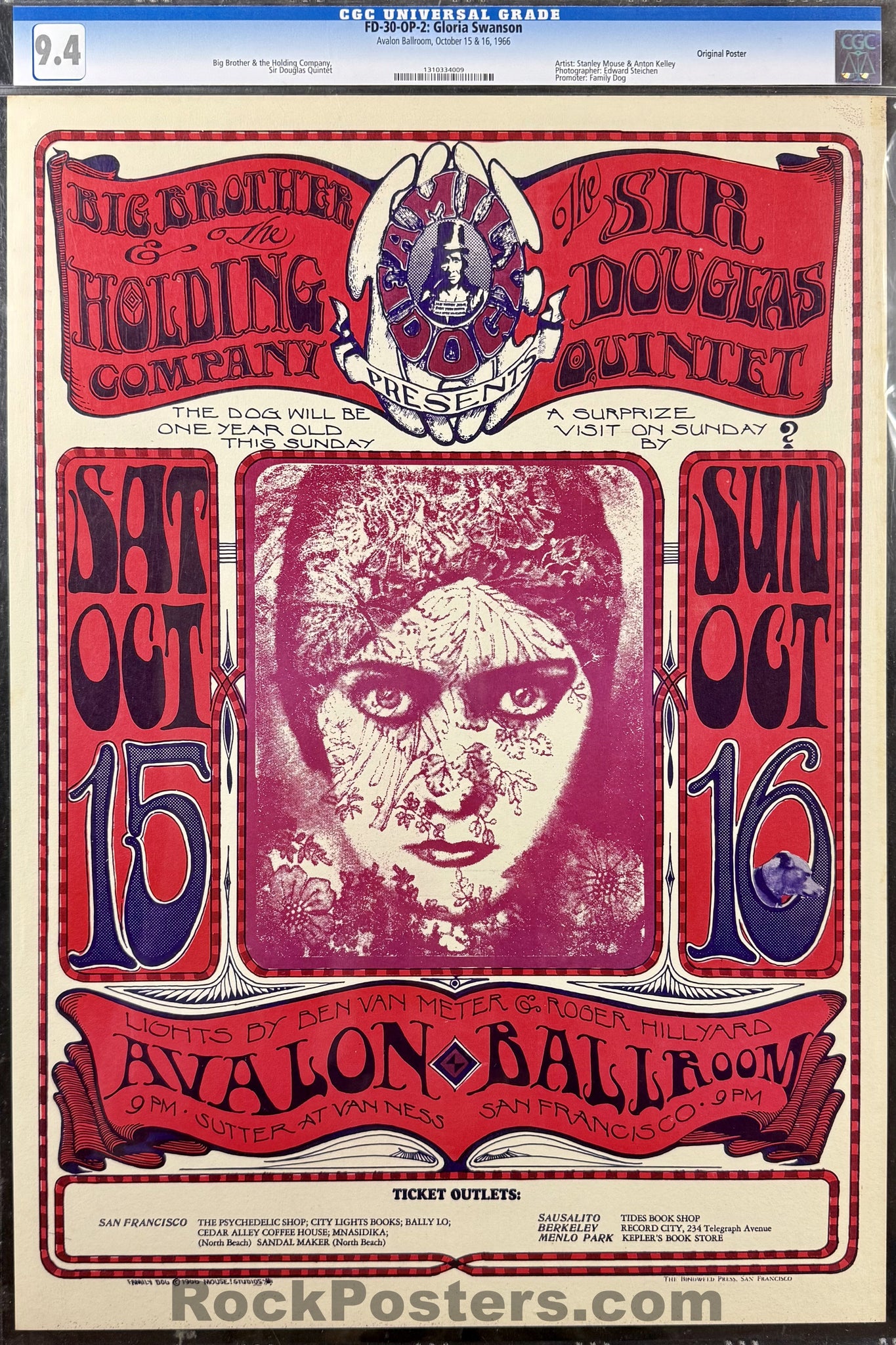 FD-30 - Big Brother Janis Joplin - Stanley Mouse - 1966 Poster