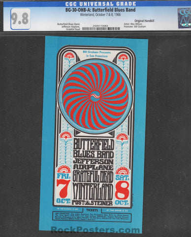 AUCTION - BG-30-OHB-A - Grateful Dead - Wes Wilson - Winterland - 1966 Handbill - CGC Graded 9.8