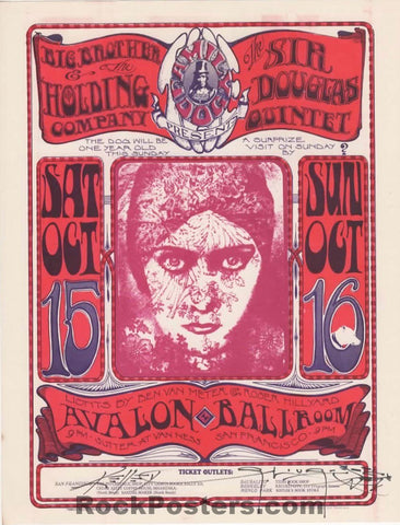 AUCTION - FD-30 - Big Brother Janis Joplin - Mouse & Kelley Signed - 1966 Handbill - Avalon Ballroom - Near Mint
