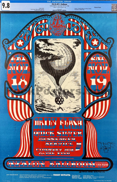 FD-35 - Daily Flash - Mouse Signed - 1966  Poster - Avalon Ballroom - CGC Graded 9.8 - SF Rock Posters & Collectibles