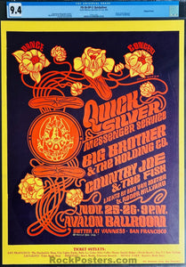 FD-36 - Quicksilver Messenger - Victor Moscoso - 1966 Poster - Avalon Ballroom - CGC Graded 9.4