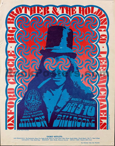 AUCTION - FD-38 - Big Brother Janis Joplin - Victor Moscoso - 1966 Poster - Avalon Ballroom - Excellent - SF Rock Posters & Collectibles