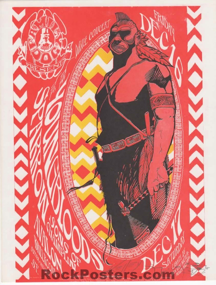 AUCTION - FD-39 - Youngbloods - Mouse & Kelley Signed - 1966 Handbill - Avalon Ballroom - Near Mint