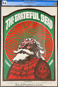 AUCTION - FD-40 - Grateful Dead - Victor Moscoso Signed - 1966 Concert Poster - Avalon Ballroom - CGC Graded 9.6