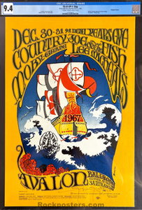 FD-41 - Country Joe Moby Grape  - Stanley Mouse Signed - 1966 -67 Poster - Avalon Ballroom - CGC Graded 9.4