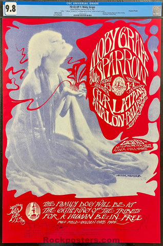 FD-43 - Moby Grape - Mouse & Kelley SIGNED - 1966 Poster - Avalon Ballroom - CGC Graded 9.8
