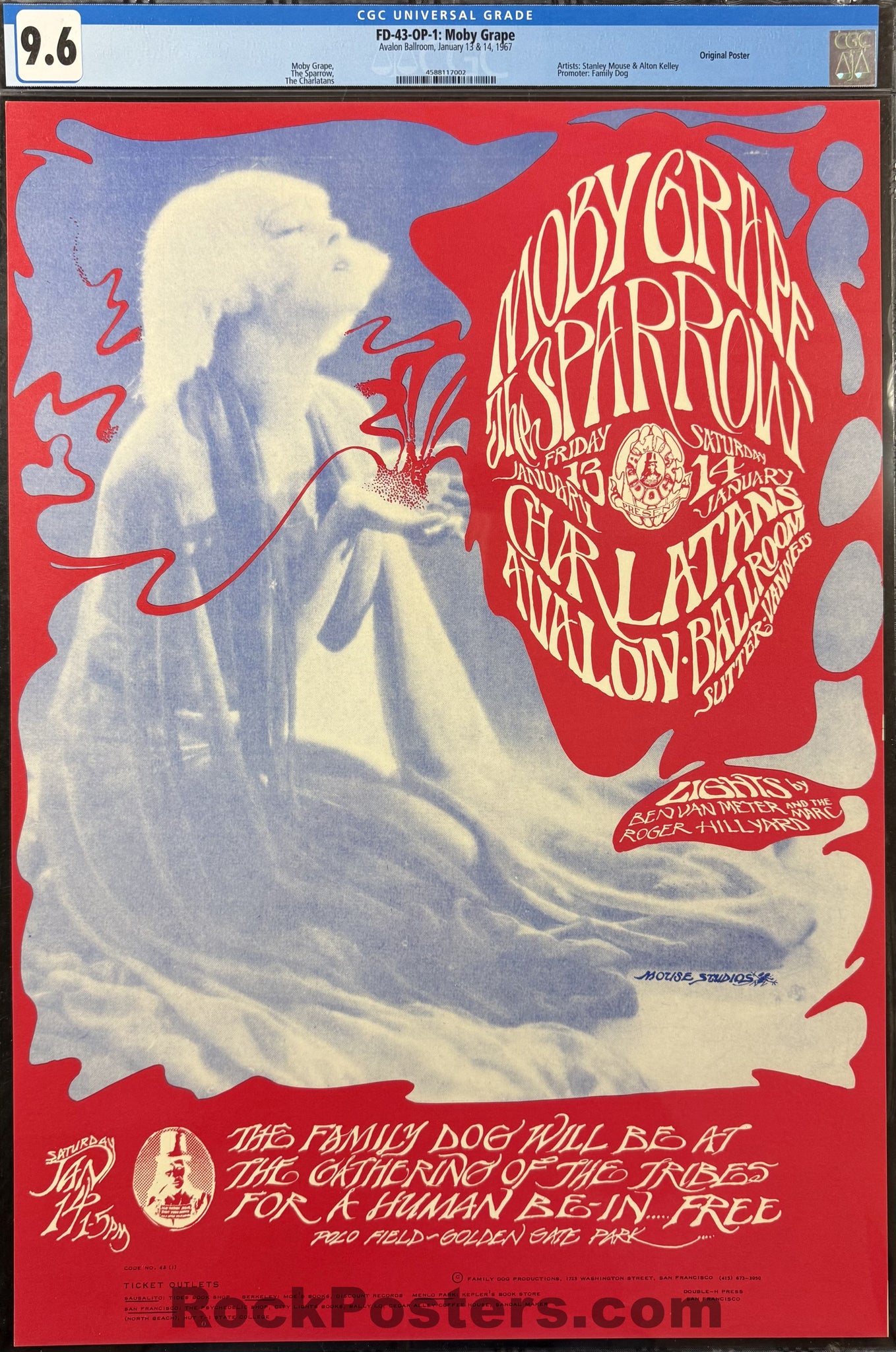 FD-43 - Moby Grape - Mouse & Kelley - 1966 Poster - Avalon Ballroom - CGC Graded 9.6