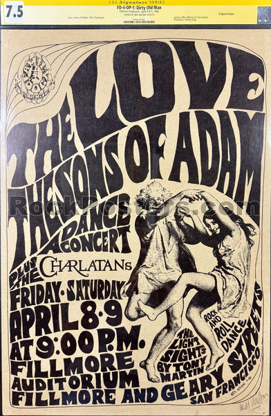 FD-4 - Love - Wes Wilson Signed - 1966 Poster - Fillmore Auditorium - CGC Graded 7.5