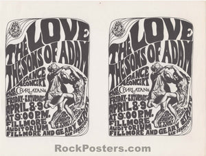 AUCTION - FD-4 - Love - Wes Wilson - Uncut Handbills - Fillmore Auditorium  - Near Mint