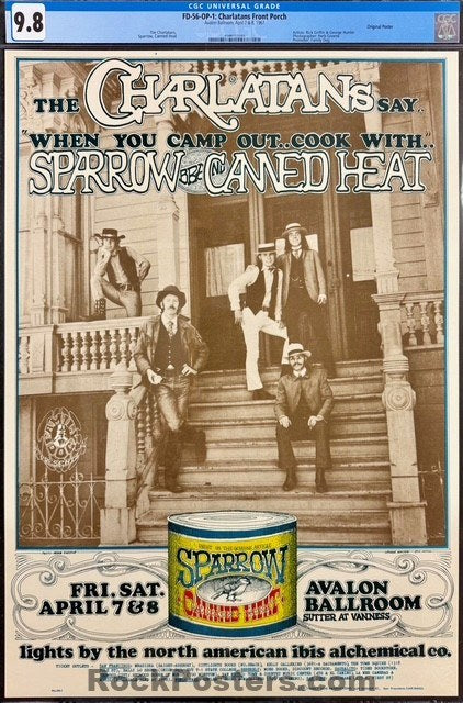 FD-56 - Charlatans - Rick Griffin - 1967 Poster - Avalon Ballroom - CGC Graded 9.8