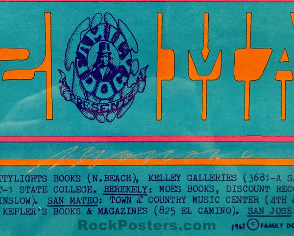 AUCTION - FD-61 - The Doors - Moscoso Signed  - 1967 Poster - Avalon Ballroom - CGC Graded 9.0