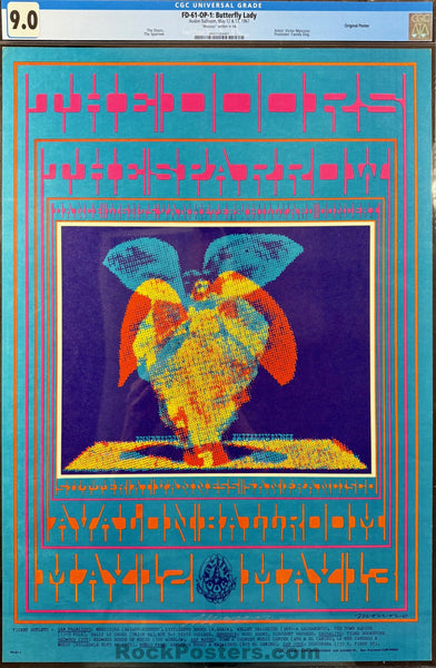 AUCTION - FD-61 - The Doors - Moscoso Signed  - 1967 Poster - Avalon Ballroom - CGC Graded 9.0