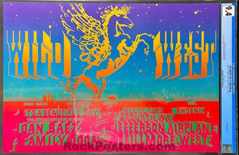 AUCTION - FD-690707 - Wild West - Jefferson Airplane/Joan Baez - 1969 Poster - Fillmore West - CGC Graded 9.4