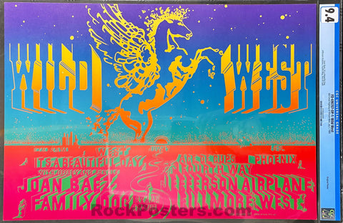 FD-690707 - Wild West - Jefferson Airplane Joan Baez - 1969 Poster - Fillmore West - CGC Graded 9.4
