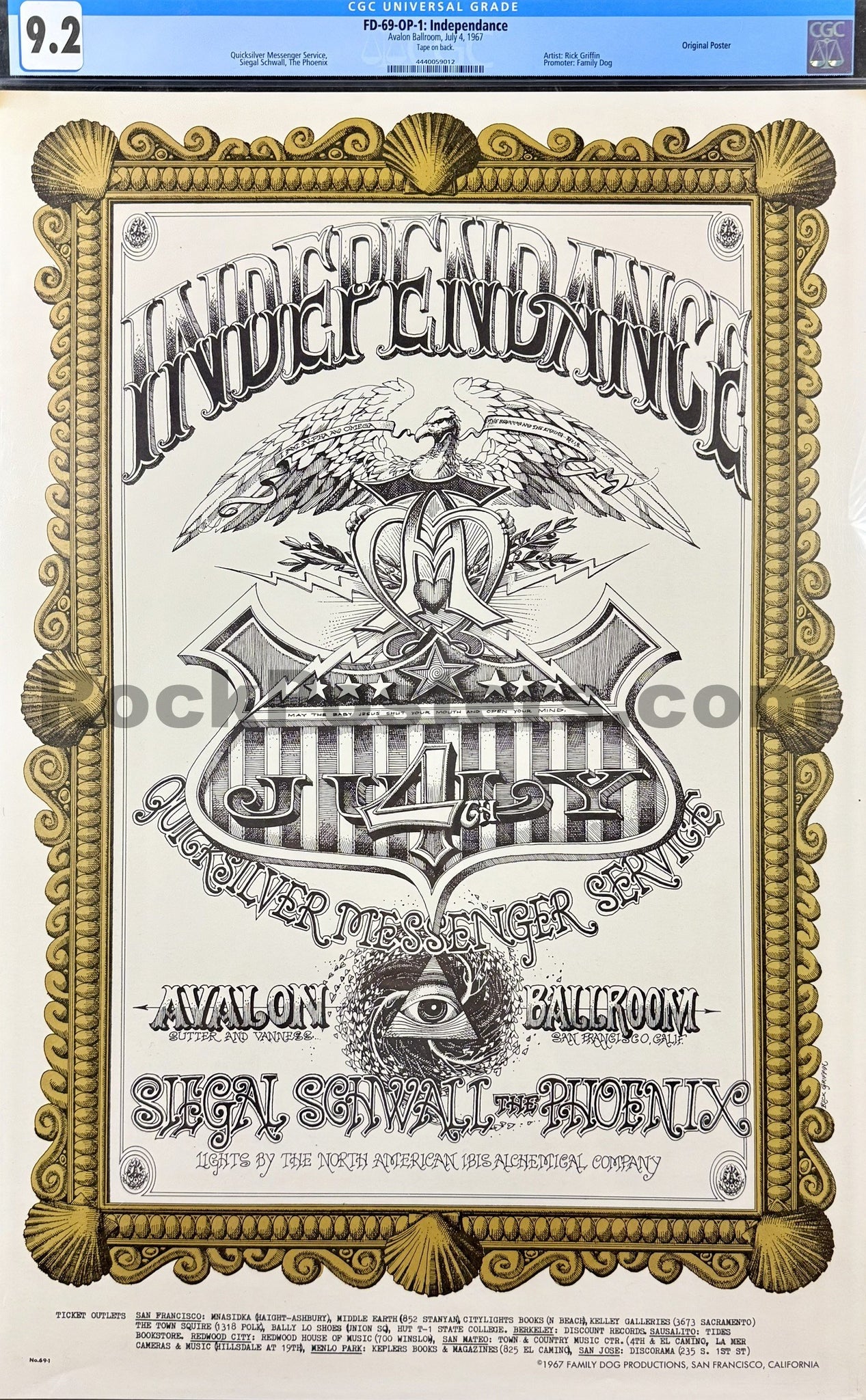 FD-69 - Quicksilver Messenger Service - Rick Griffin - 1967 Poster